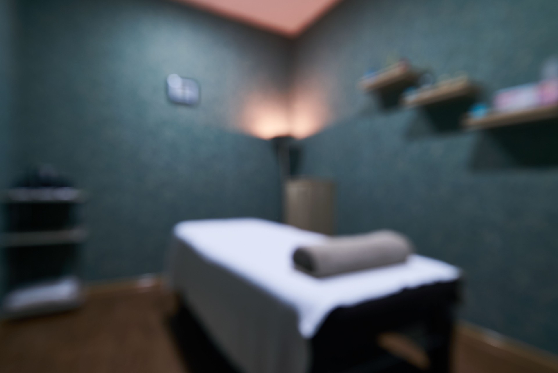 Blurred Interior of massage room in a spa salon